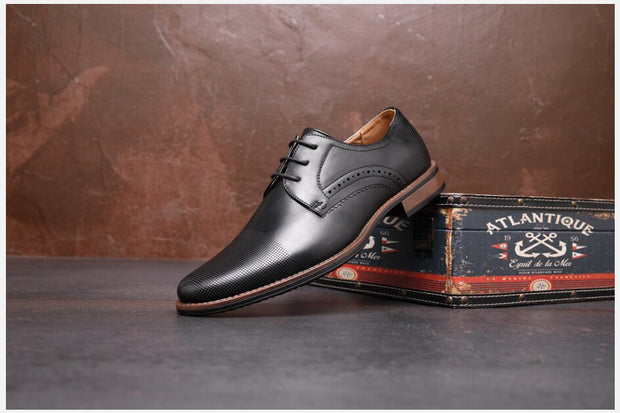 West Louis™ Men Lace Up Classic Formal Shoes