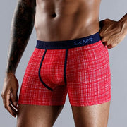 West Louis™ Plaid Pattern Cotton Men Boxers