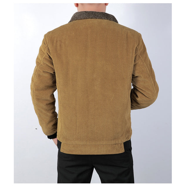 West Louis™ Man Corduroy Fleece Lining Bomber Jacket