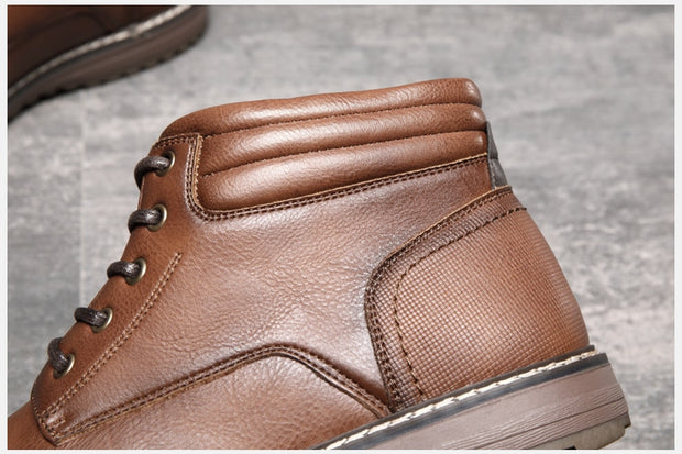 West Louis™ Luxury Handmade Leather Office Ankle Boots