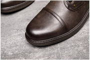West Louis™ Designer Office Formal Round-Toe Leather Boots