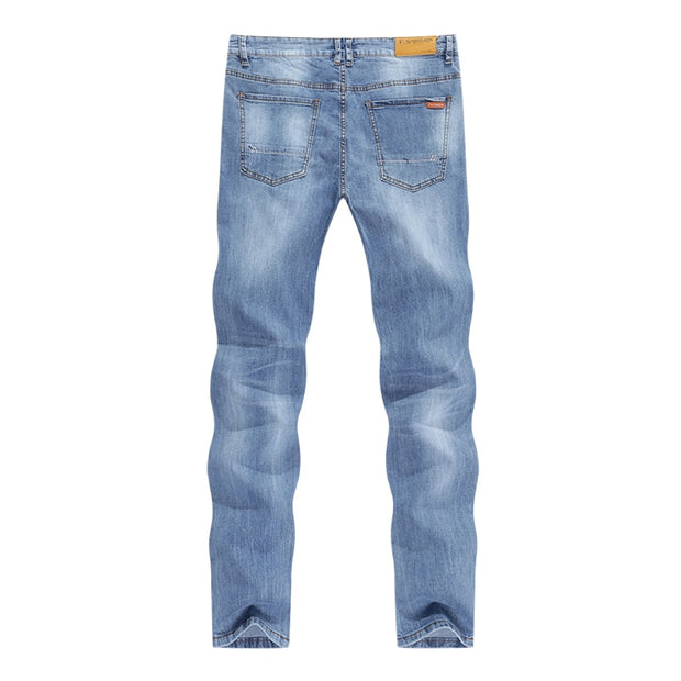 West Louis™ Men Casual Light Blue Denim Jeans