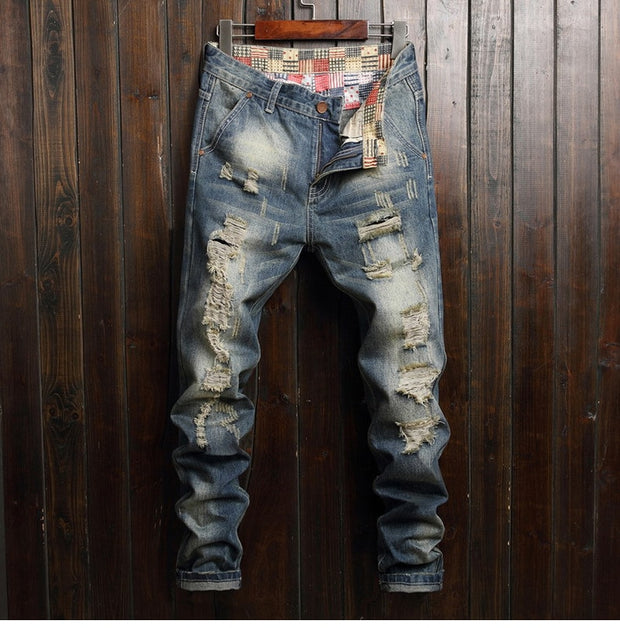 West Louis™ Ripped Hollow Out Streetwear Jeans