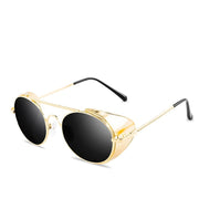 West Louis™ Retro Steampunk Style Round Metal Frame Sunglasses