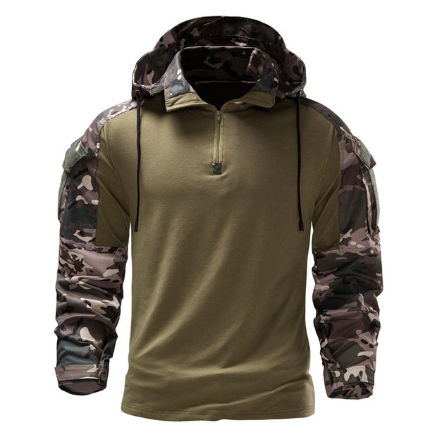 West Louis™ Mens Outdoor Military Camouflage Hooded Shirt