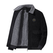West Louis™ Warm Fur Collar Corduroy Coat