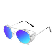 West Louis™ Retro Steampunk Style Round Metal Frame Sunglasses