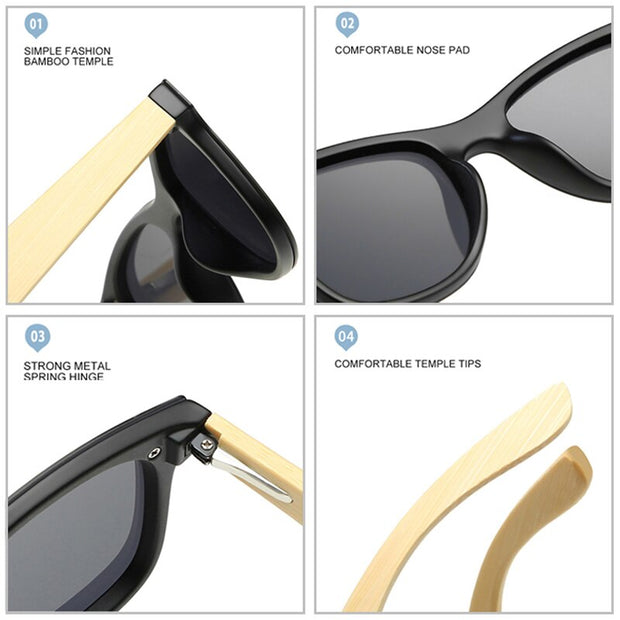 West Louis™ Ultralight Bamboo Wood Frame Polarized Men Sunglasses