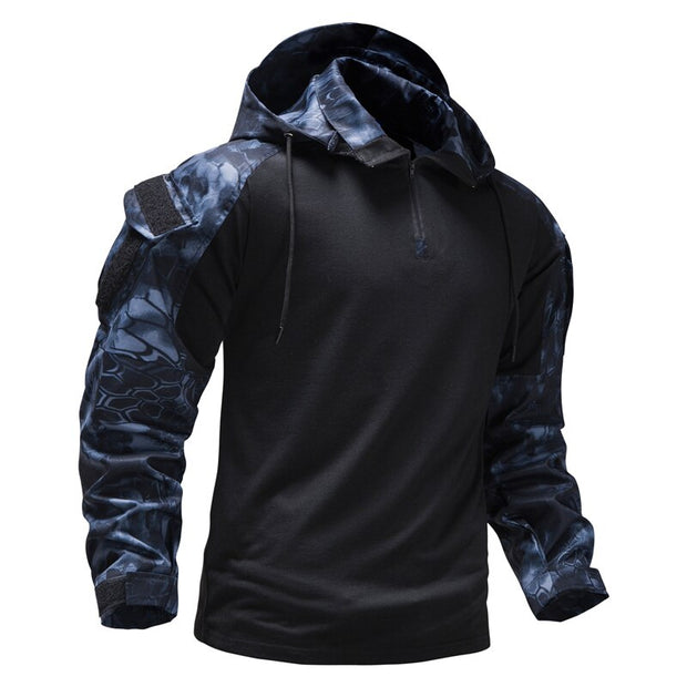 West Louis Men's Outdoor Military Camouflage Hooded Shirt