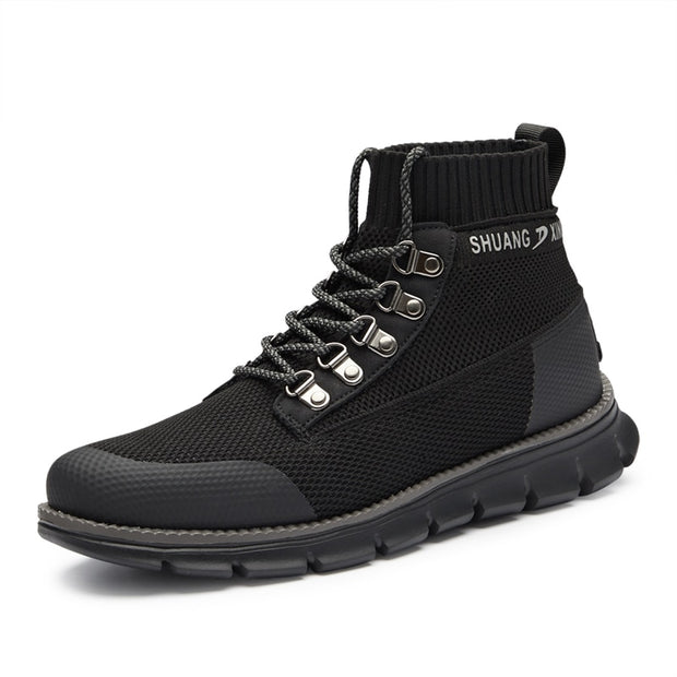 West Louis™ Designer Mesh Leather Lace Up Hiking Boots