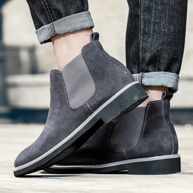 West Louis™ Designer Pointed Toe Suede Chelsea Boots