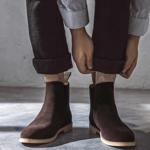 West Louis™ Classic Cow Suede Leather Chelsea Boots