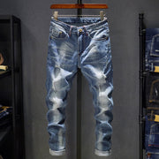 West Louis™ Frayed Hip Hop Distressed Casual Denim Jeans