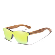 West Louis™ Wooden Frame Mirror Flat Lens Eyewear Sunglasses