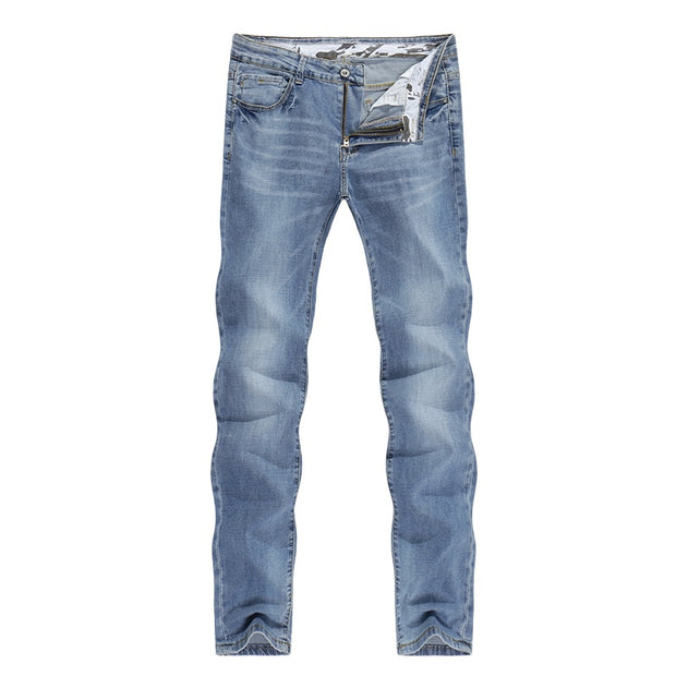 West Louis™ Men Business Casual Straight Denim Jeans