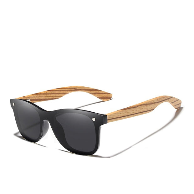 West Louis™ Wooden Frame Mirror Flat Lens Eyewear Sunglasses