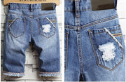 West Louis™ Ripped Bermuda Denim Shorts