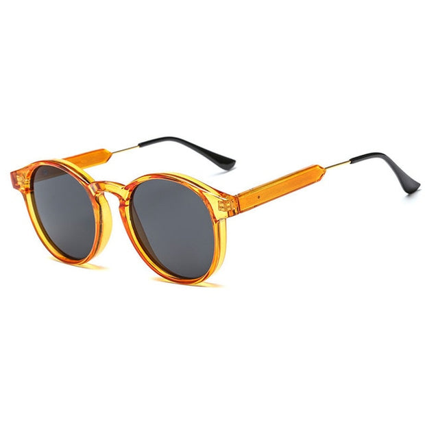 West Louis™ Retro Round Brand Design Transparent Sunglasses