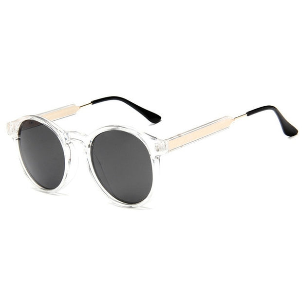 West Louis™ Retro Round Brand Design Transparent Sunglasses
