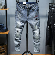 West Louis™ Ripped Frayed Streetwear Patchwork Jeans