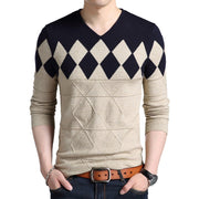 West Louis™ Diamonds Pattern V-Neck Knitted Pullover