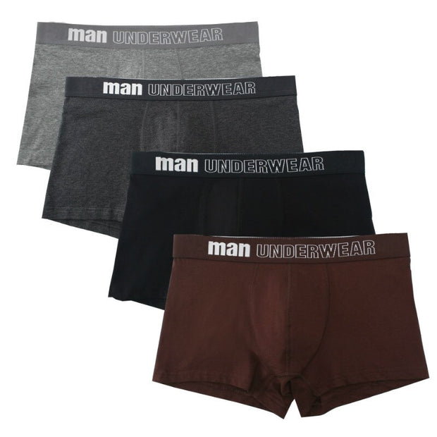 West Louis™ Men Breathable Trunk Cotton Underwear 4Pcs Pack