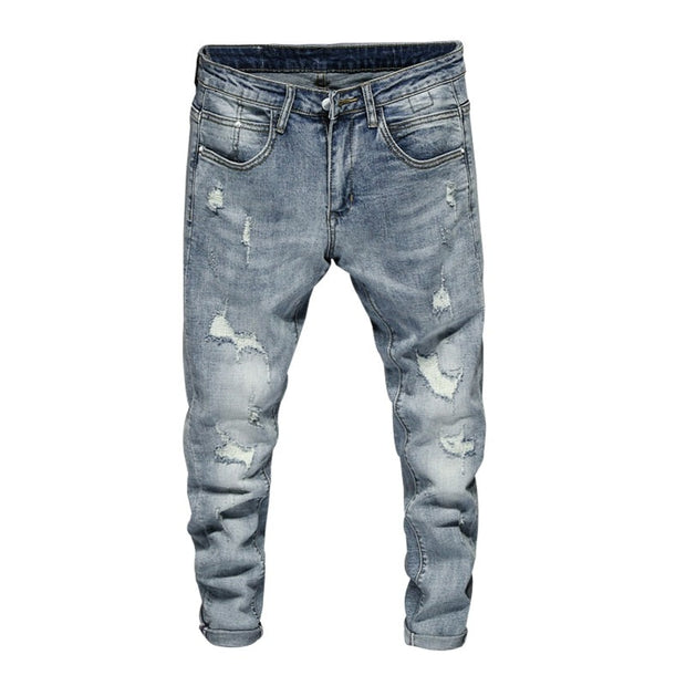 West Louis™ Men Skinny High Street Style Ripped Jeans