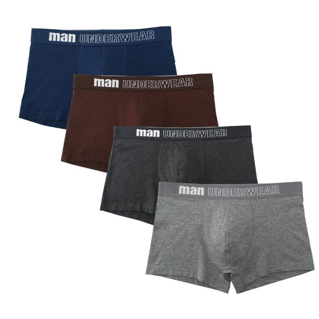 West Louis™ Men Breathable Trunk Cotton Underwear 4Pcs Pack