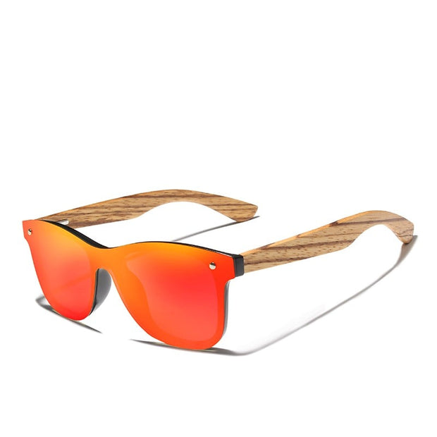 West Louis™ Wooden Frame Mirror Flat Lens Eyewear Sunglasses