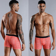 West Louis™ Plaid Pattern Cotton Men Boxers