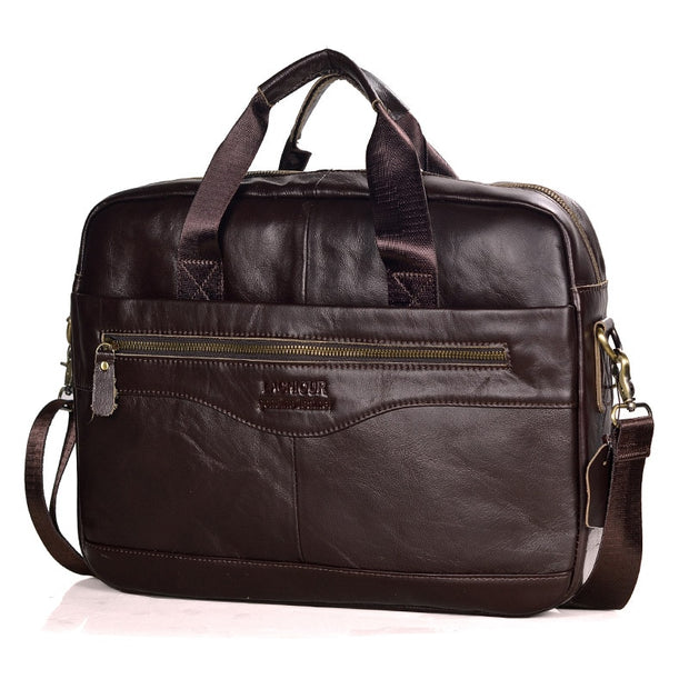 West Louis™ Men Genuine Leather Business Office Briefcase