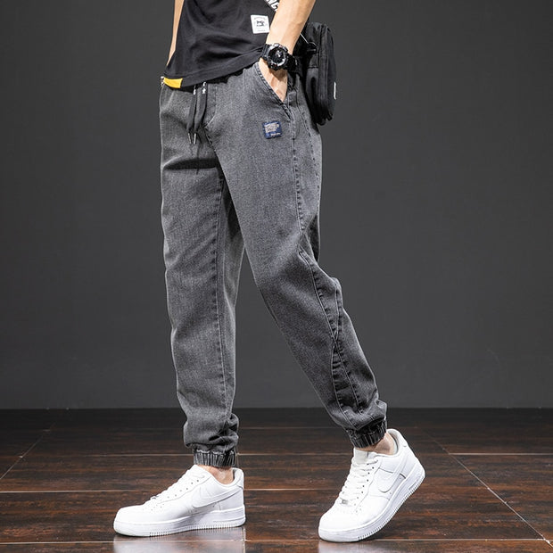 West Louis™ Men Streetwear Denim Jogger Pants