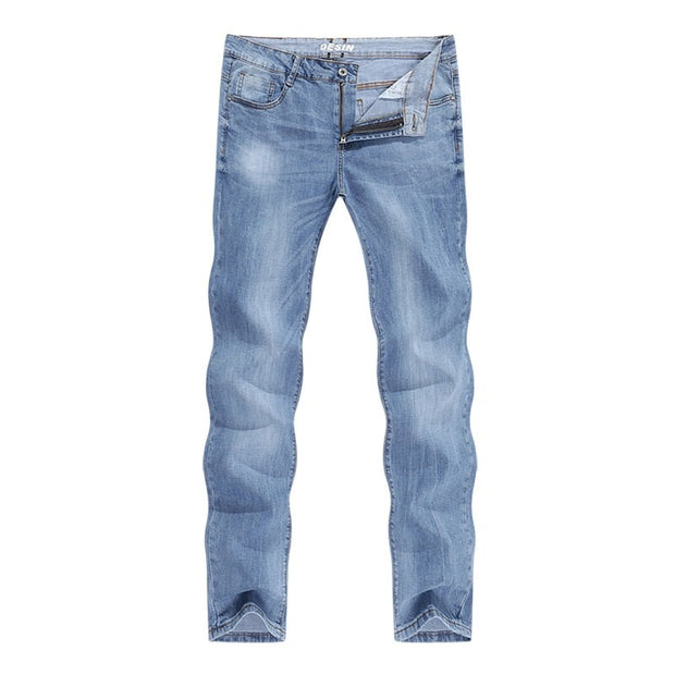 West Louis™ Men Casual Light Blue Denim Jeans