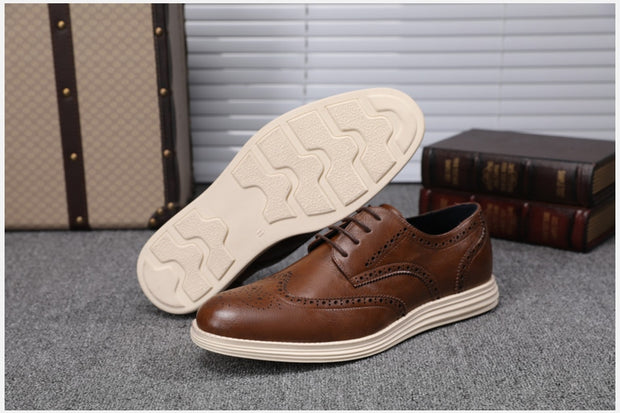 West Louis™ Genuine Leather Brogue Business Style Elegant Shoes