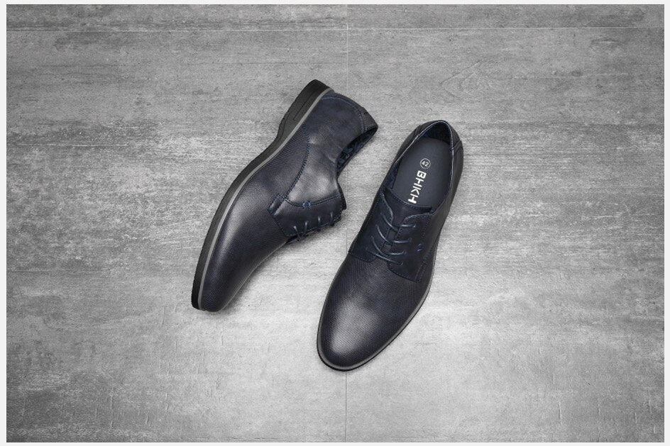 West Louis Lightweight Leather Business Office Dress Shoes Blue / 9