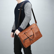 West Louis™ Exclusive Design Split Leather Briefcase