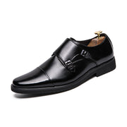 West Louis™ Double Monk Strap Oxford Leather Dress Shoes