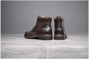 West Louis™ Designer Office Formal Round-Toe Leather Boots