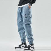 West Louis™ Street Style Cargo Harem Denim Jogger Trousers