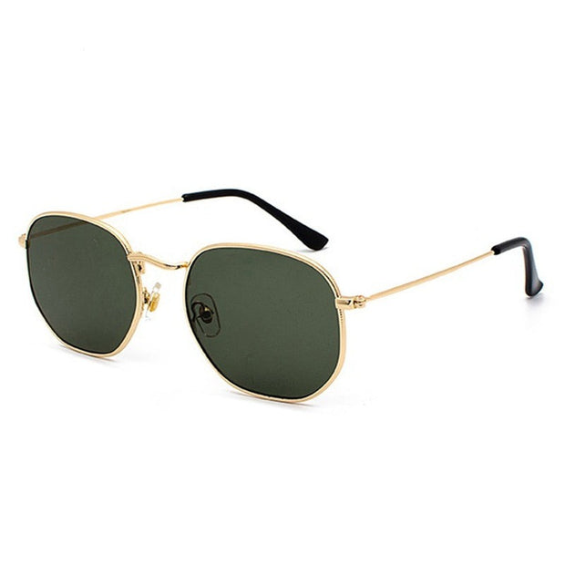 West Louis™ Polygon Retro Shades Metal Frame Sunglasses