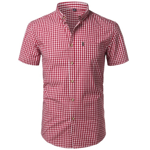 West Louis™ Plaid Button Down Business Work Shirt