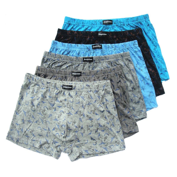 West Louis™ 5pcs/Lot 100% Cotton Mid-Rise Loose Comfortable Boxer