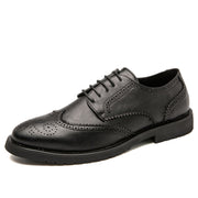 West Louis™ Men Brogue British Casual Leather Dress Shoes