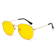 West Louis™ Polygon Retro Shades Metal Frame Sunglasses