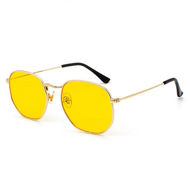 West Louis™ Polygon Retro Shades Metal Frame Sunglasses