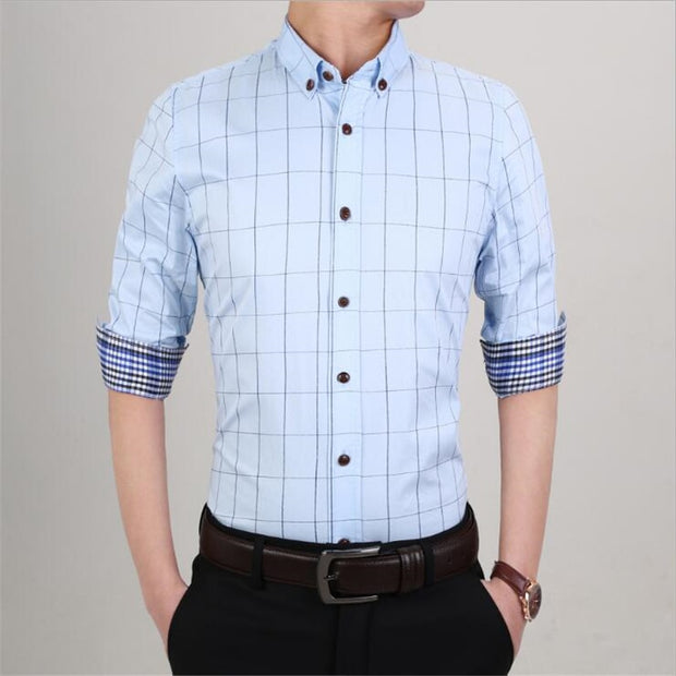 West Louis™ Plaid Formal Business Dress Shirt