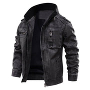 West Louis™ Branded Military Leather Jacket