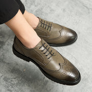 West Louis™ Men Brogue British Casual Leather Dress Shoes