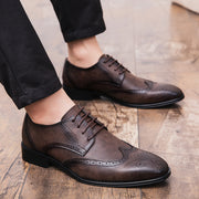 West Louis™ Men Retro Brogue Business Oxford Shoes