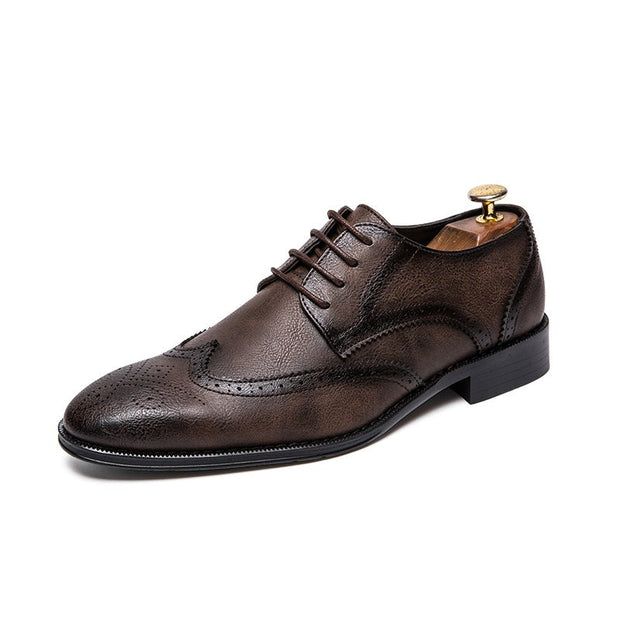 West Louis™ Men Retro Brogue Business Oxford Shoes